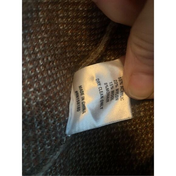 Honor The Gift Cardigan Sweater Crest Logo Knit‎ Brown Trim Oversized - Picture 6 of 16